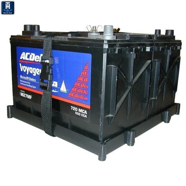 T-H Marine DBH-27P-DP Dual Group 27 Battery Tray - Black