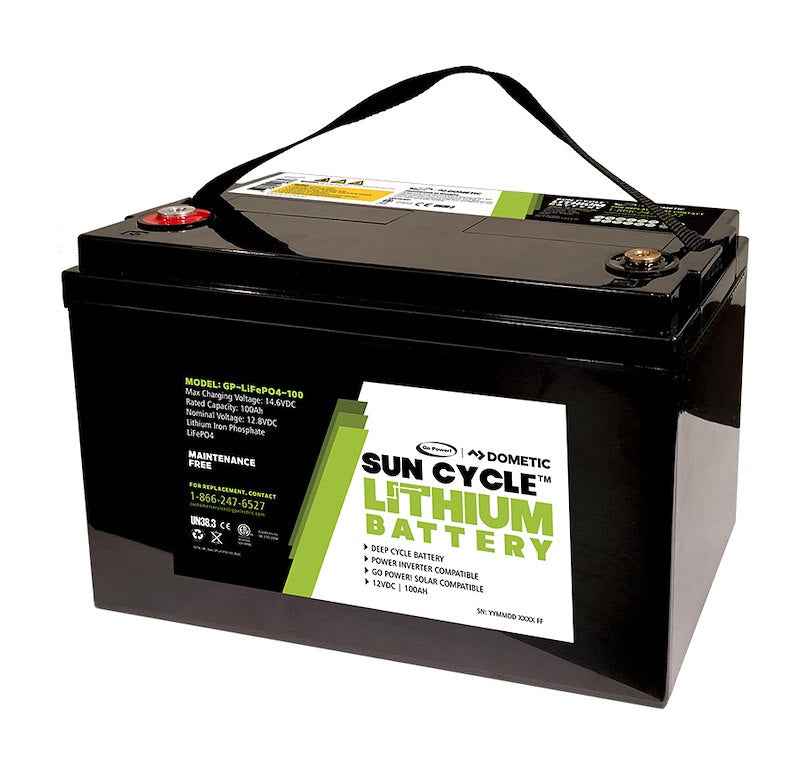 Go Power Lithium Battery GP-LIFEP04-100 Group 31 12.8V 100Ah RV Marine Solar