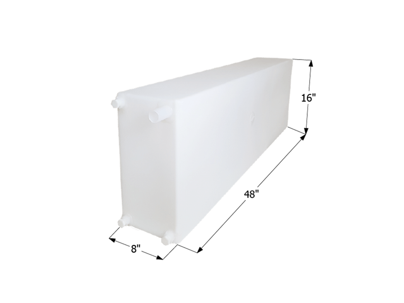 25 Gallon Fresh Water Tank - White - 48" (W) x 8" (L) x 16" (H)