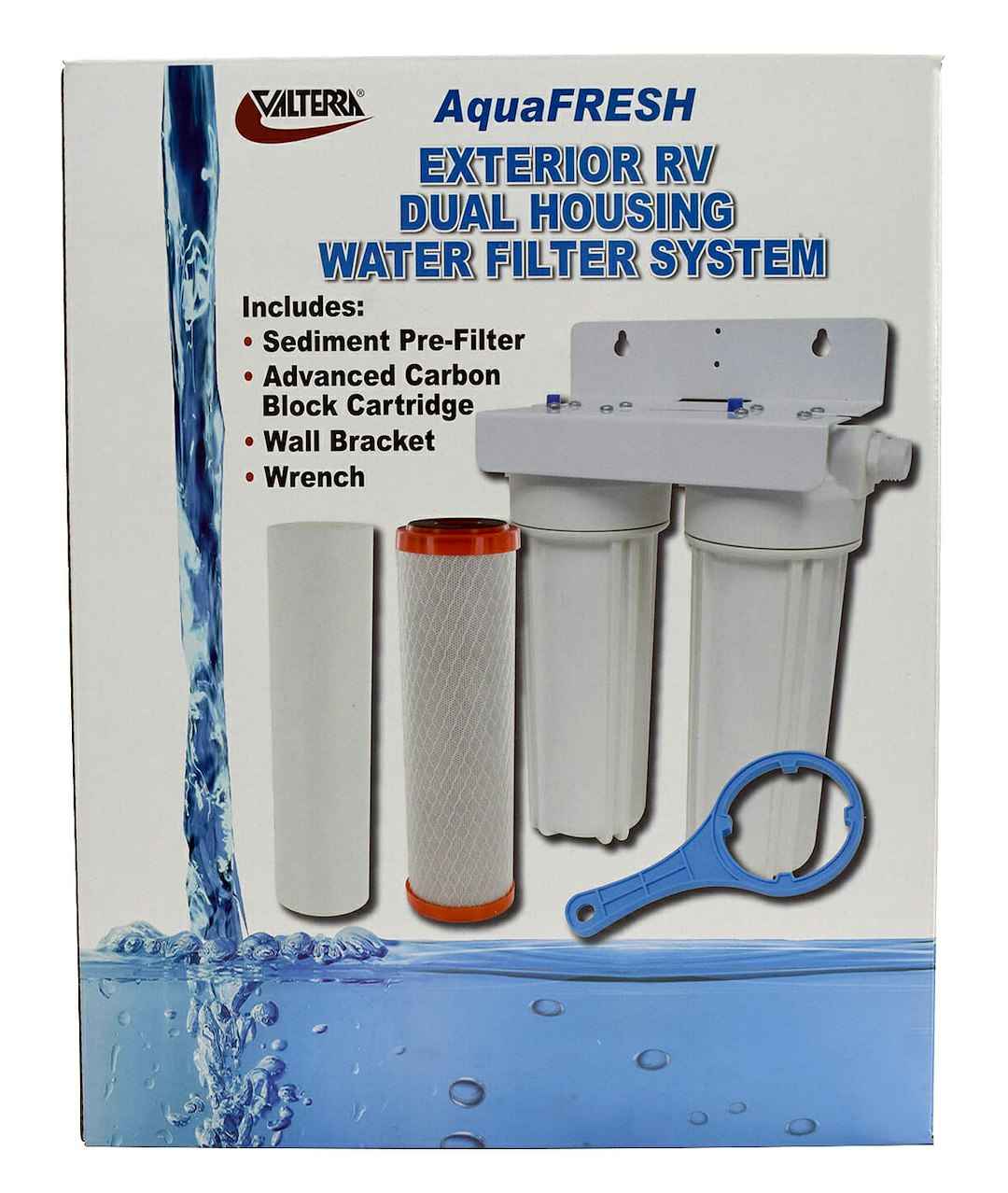 Valterra A01-1139 Dual-Housing Water Filter System - 0.5 Micron