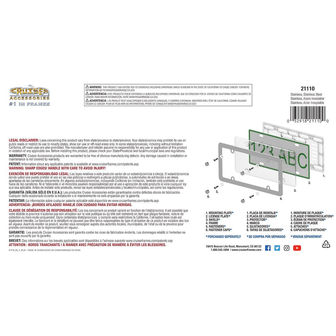 Cruiser 21110 License Plate Frame - image 3