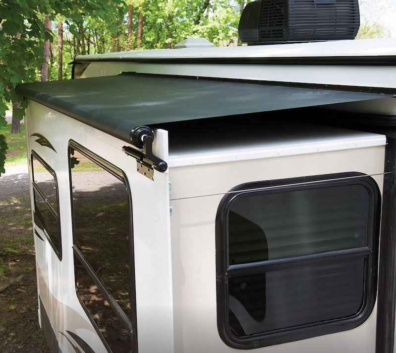 Solera 79" (6 ft 7 in) RV Slide Topper Awning – Automatic, Black Vinyl V000168105