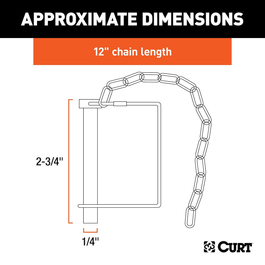 CURT Trailer Hitch Pin (25012) – Length (In): 2-3/4 Inch