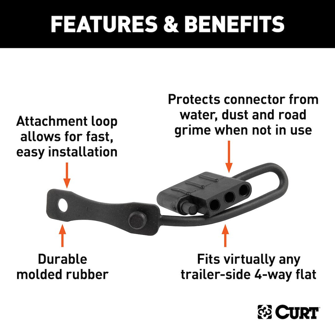 CURT Trailer Wiring Connector Cover (58750) – Material: Rubber