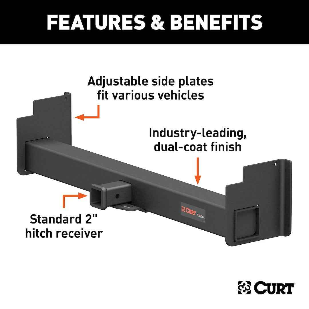 CURT 15901 Weld-On Hitch - 18–43-in Frame, 3-1/8-in Drop
