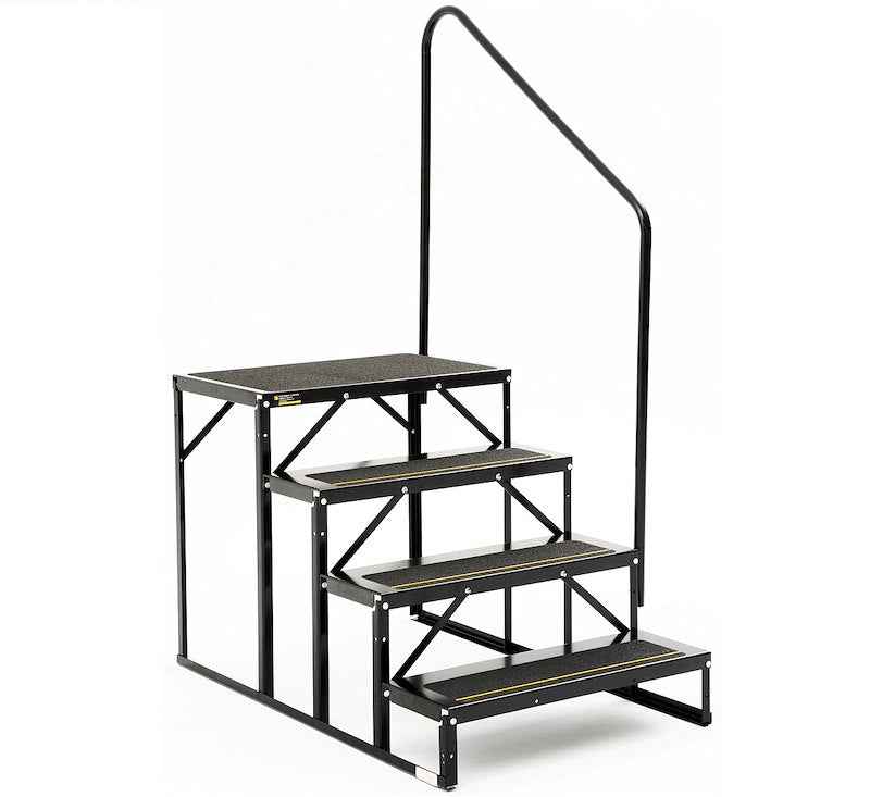 3-Step Entry System – Steel with Platform & Handrail EHS-103-R