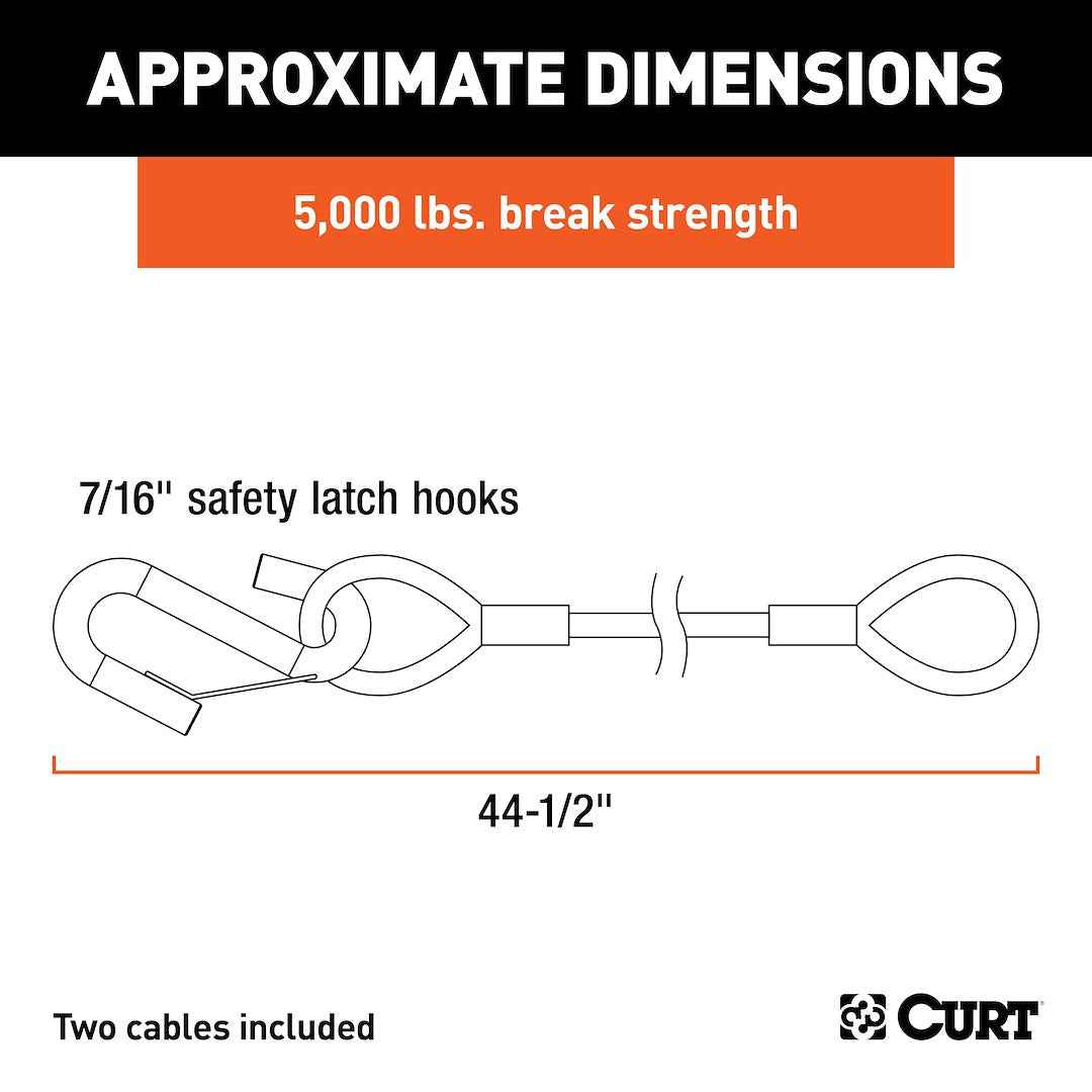 CURT 80151 Trailer Safety Cable - Set Of 2