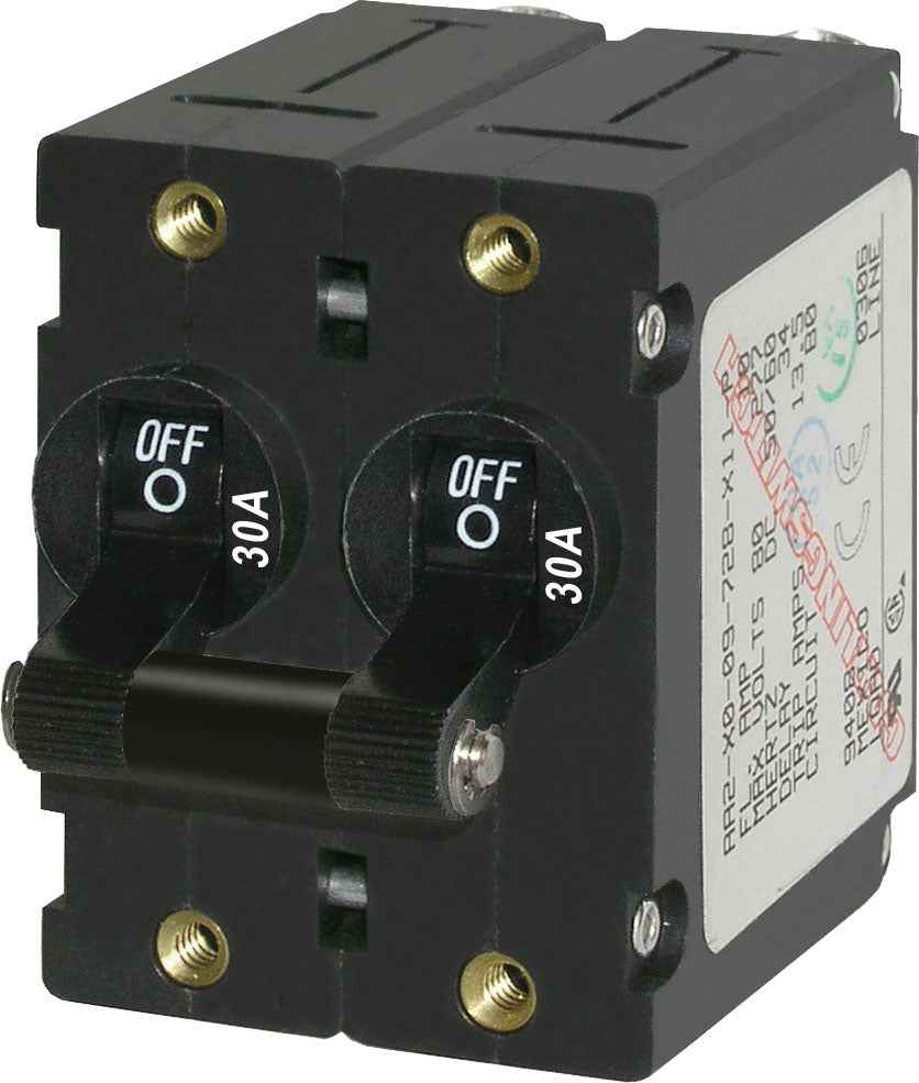 Blue Sea 7237-BSS 30A Hydraulic-Magnetic Circuit Breaker, 2-Pole