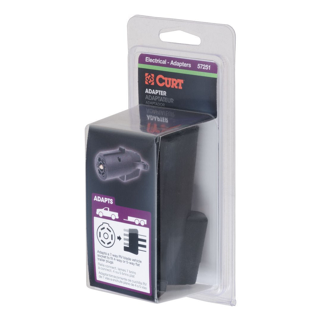 CURT Trailer Wiring Connector Adapter (57251) – Material: Plastic