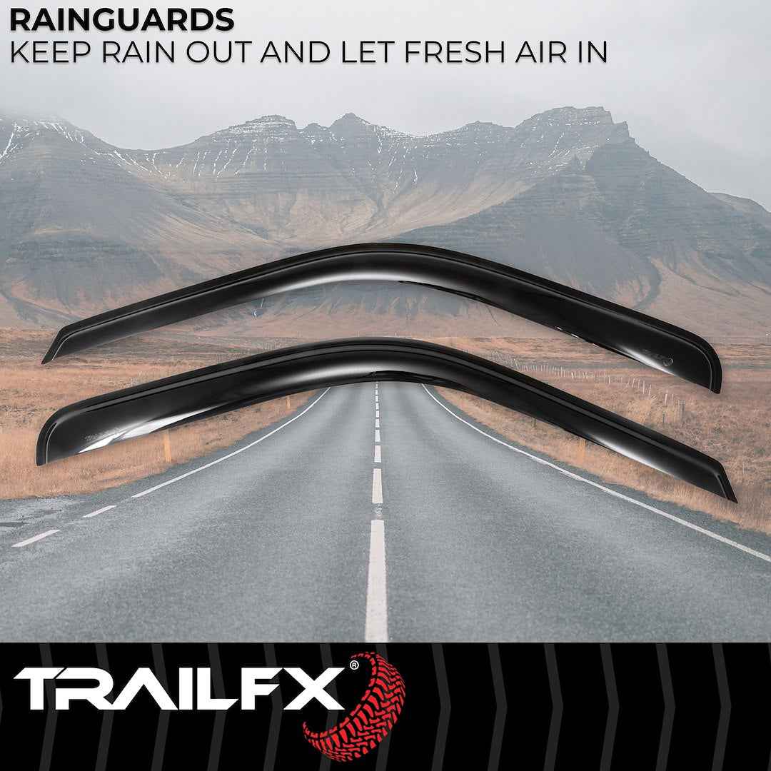 TrailFX 2503H Tape-On Window Rain Guards - 2-Piece Smoke