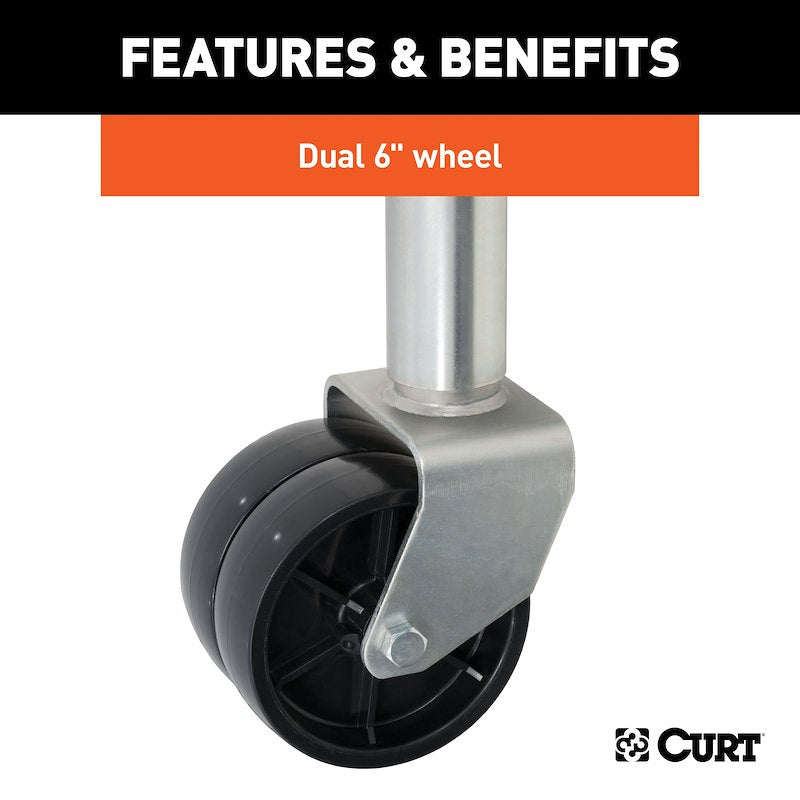 CURT 28155 Crics de remorque marine avec deux roues de 6 po, 1 500 lb