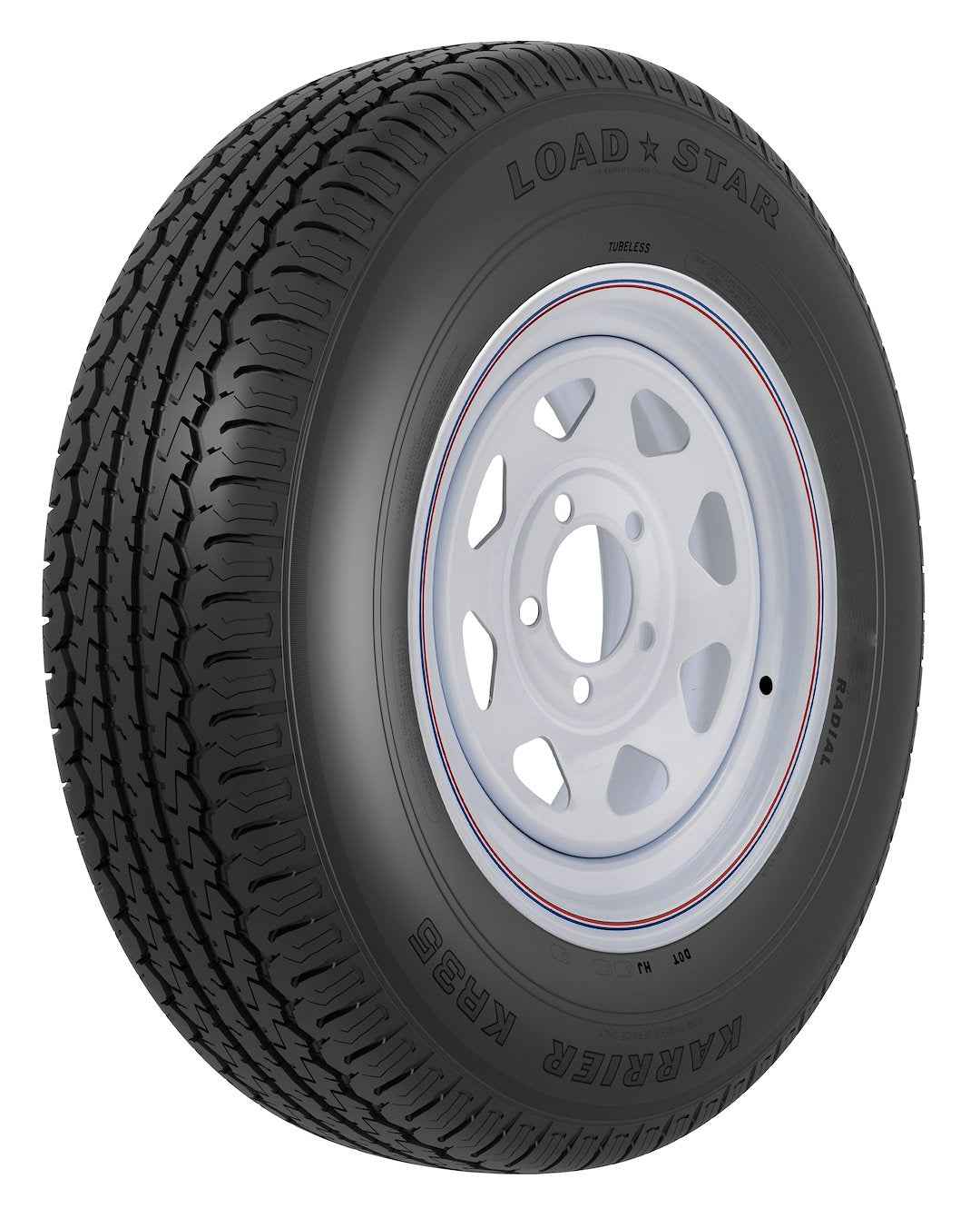 Americana ST175/80R13 Trailer Tire and White Wheel Assembly