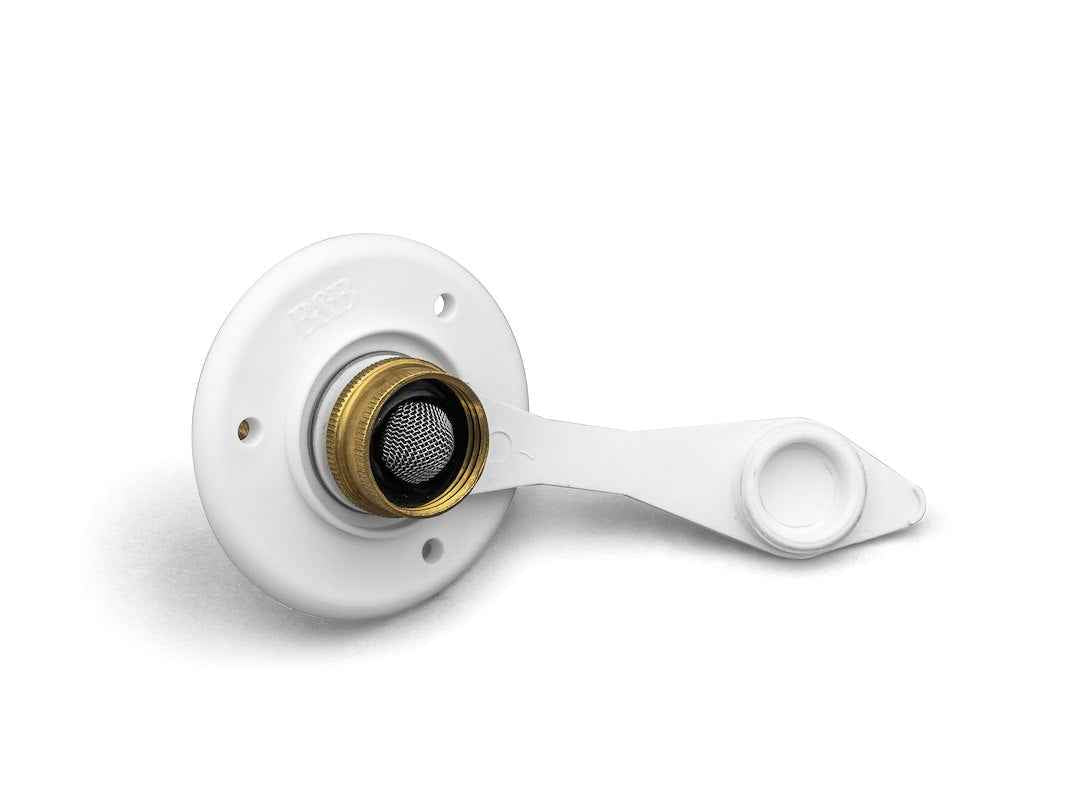 B&B Molders 94234 Flush-Mount Fresh Water Inlet - White Brass