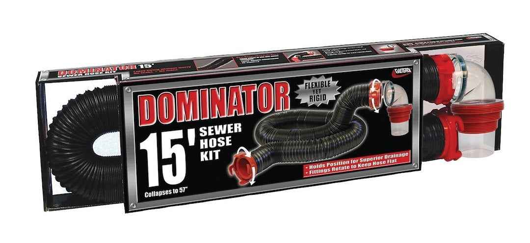 Valterra D04-0250 15 ft Poly RV Sewer Hose with Fittings