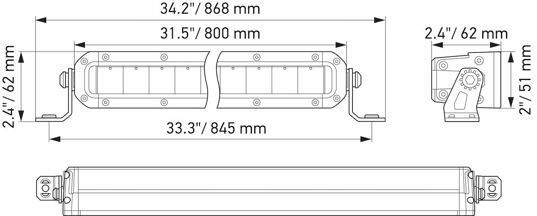 Hella 358197311 Black Magic Tough 32-Inch Slim Light Bar