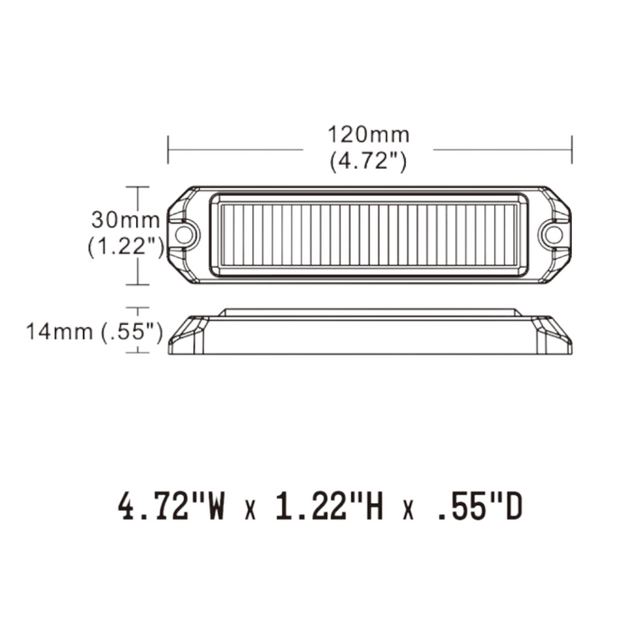 BuiltBright BB6110B Slim Series Surface-Mount LED Warning Light