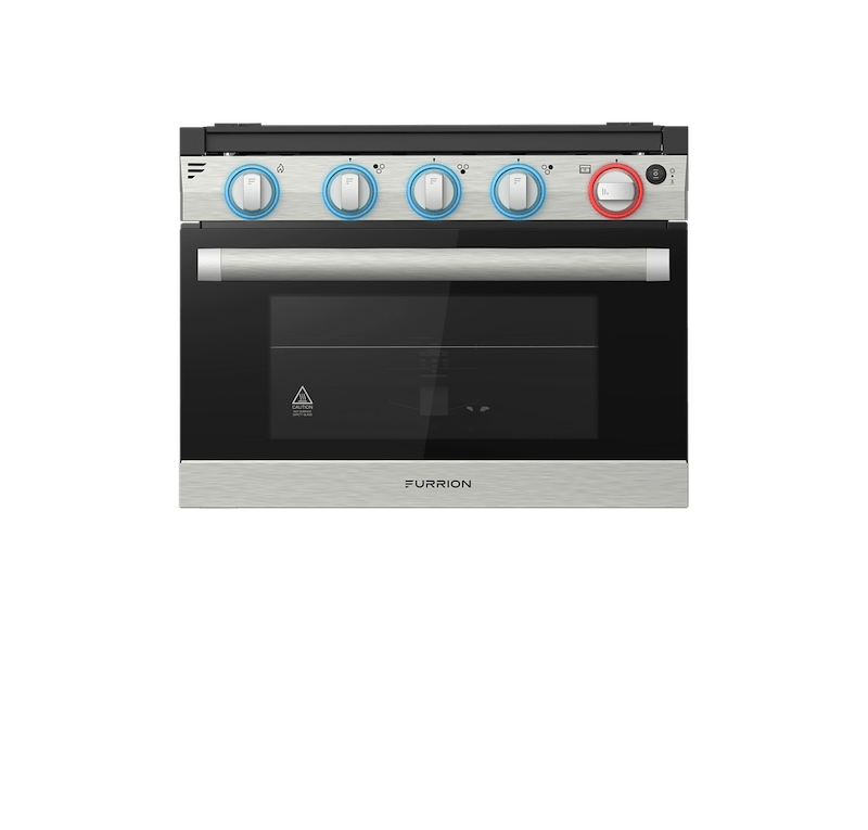 Furrion Greystone 3-Burner Propane RV Range with Built-In Oven – Stainless Steel
