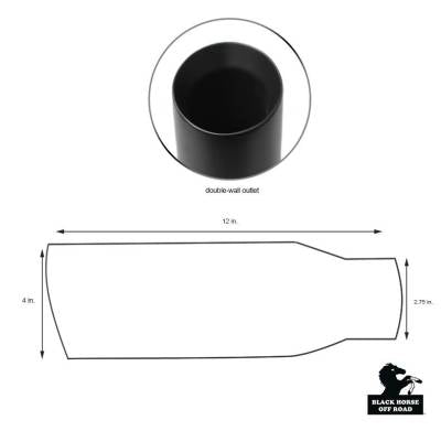 Black Horse Offroad Mt-Rr03bk Exhaust Tail Pipe Tip - image 11