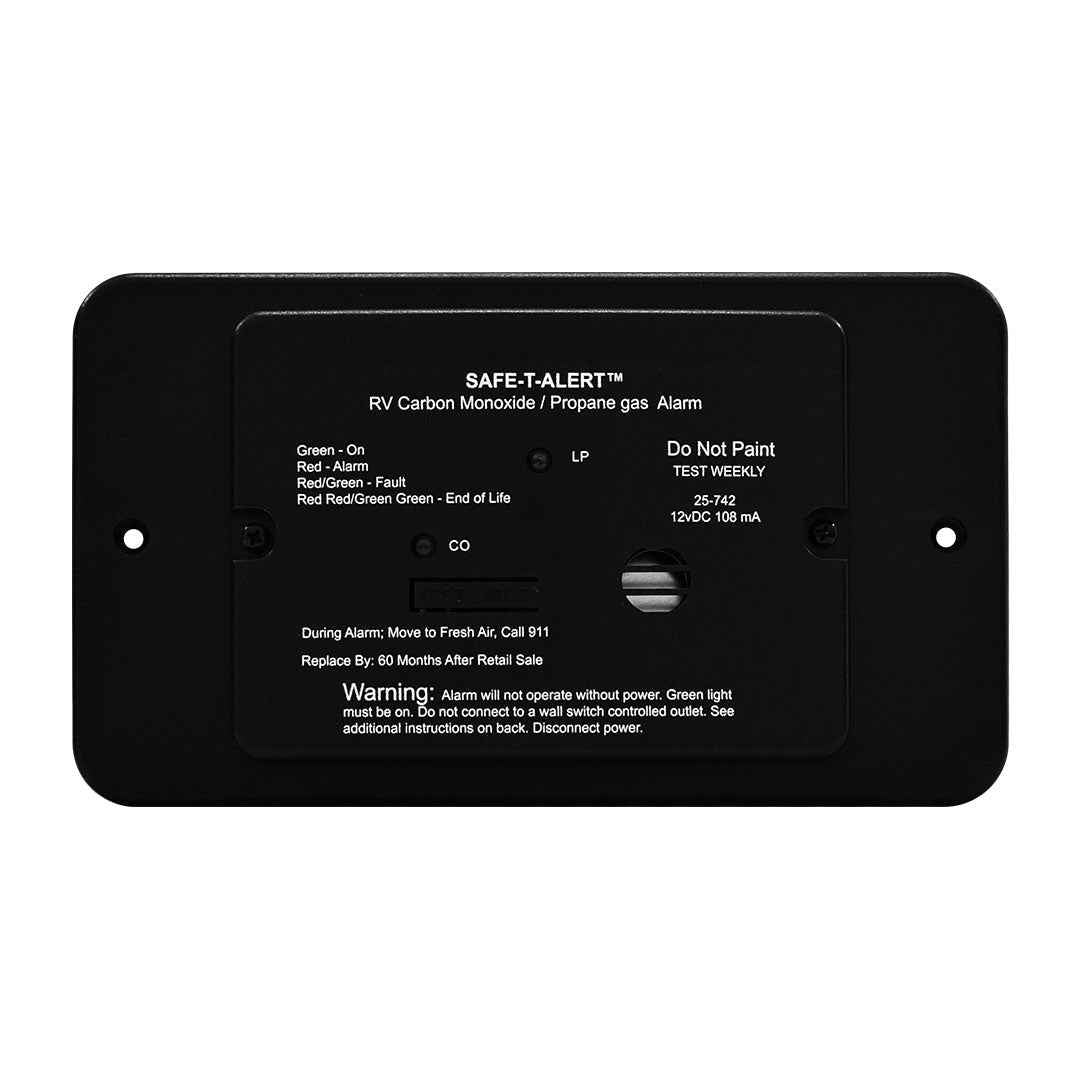 MTI 25-742-BL-TR RV Carbon Monoxide/Propane Alarm - Black