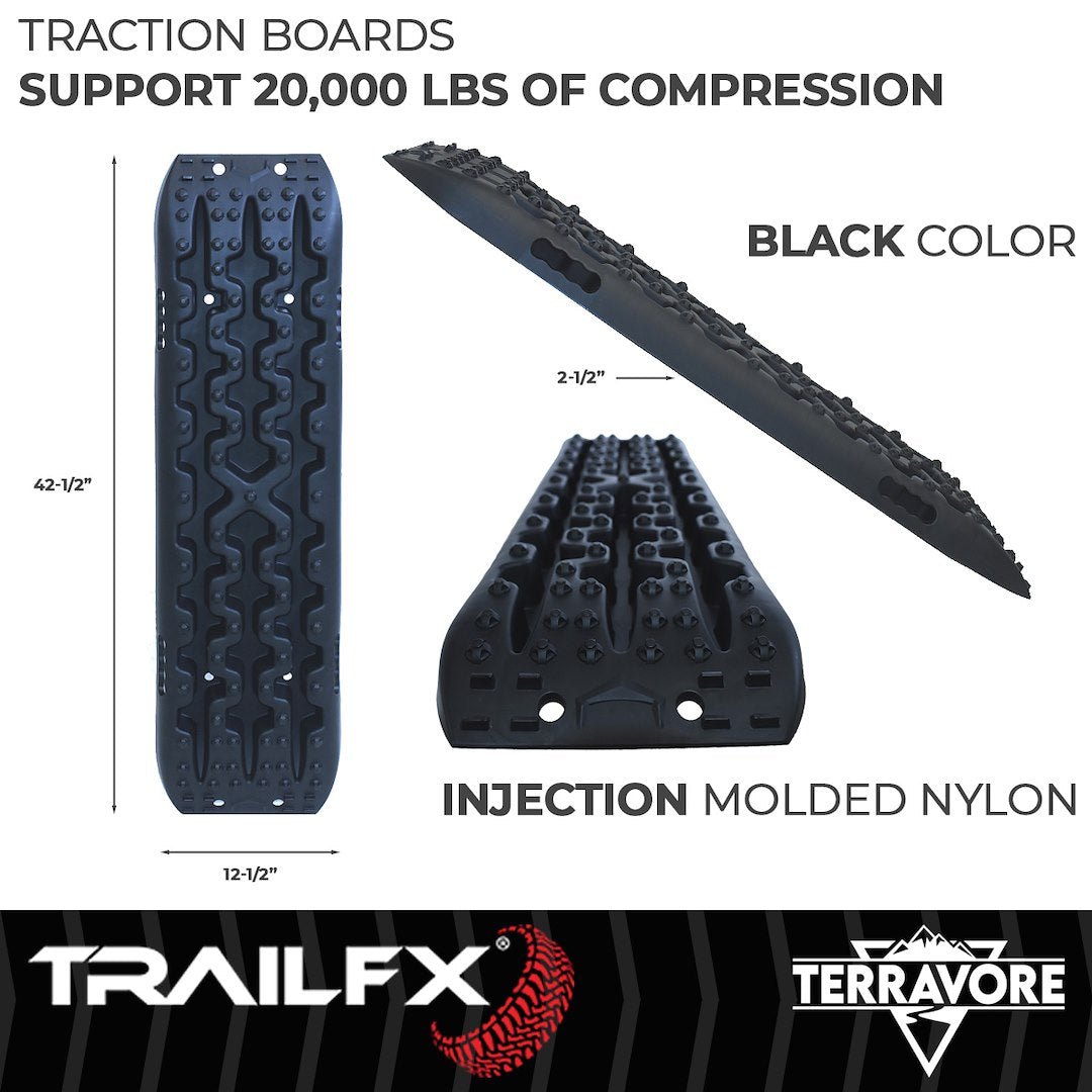 TrailFX TBBK01 Recovery Traction Board - Black, 20000 lb