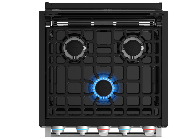 Furrion Greystone 3-Burner Propane RV Range with Built-In Oven – Stainless Steel