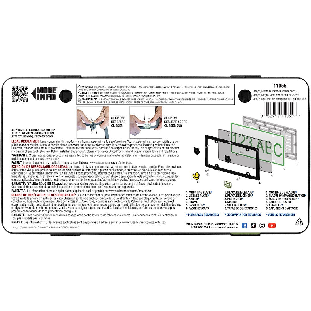 Cruiser 11055 Black Jeep License Plate Frame - image 3