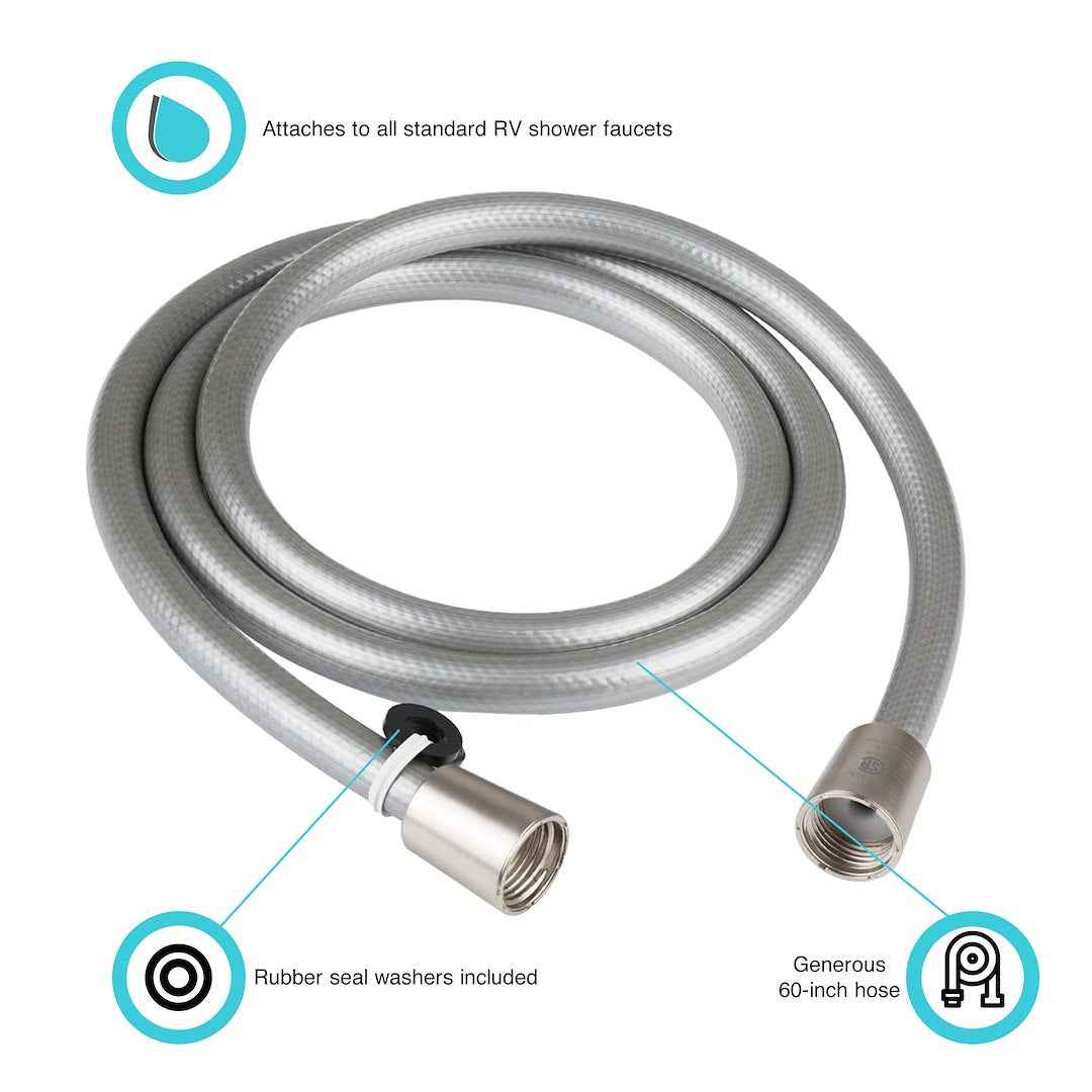 Dura Faucet Shower Head Hose DFSA230SN – Length: 60 Inch