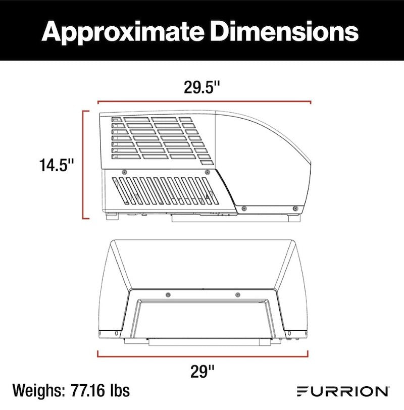 Furrion 2025008217 Chill Cube 18K Aire acondicionado para vehículos recreativos (RV) negro con bomba de calor