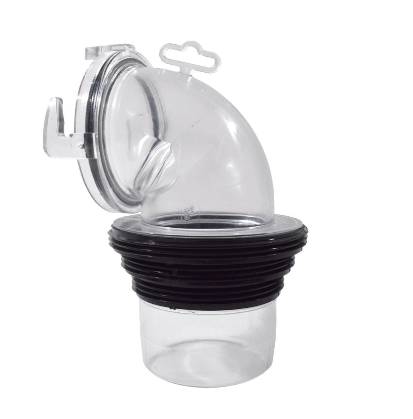 Valterra F023112CLB Clear 90-Degree Bayonet Sewer Connector
