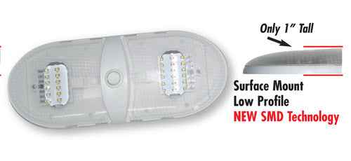 VALTERRA LLC 65430 12V LED Pancake Light - 5500K, White Housing