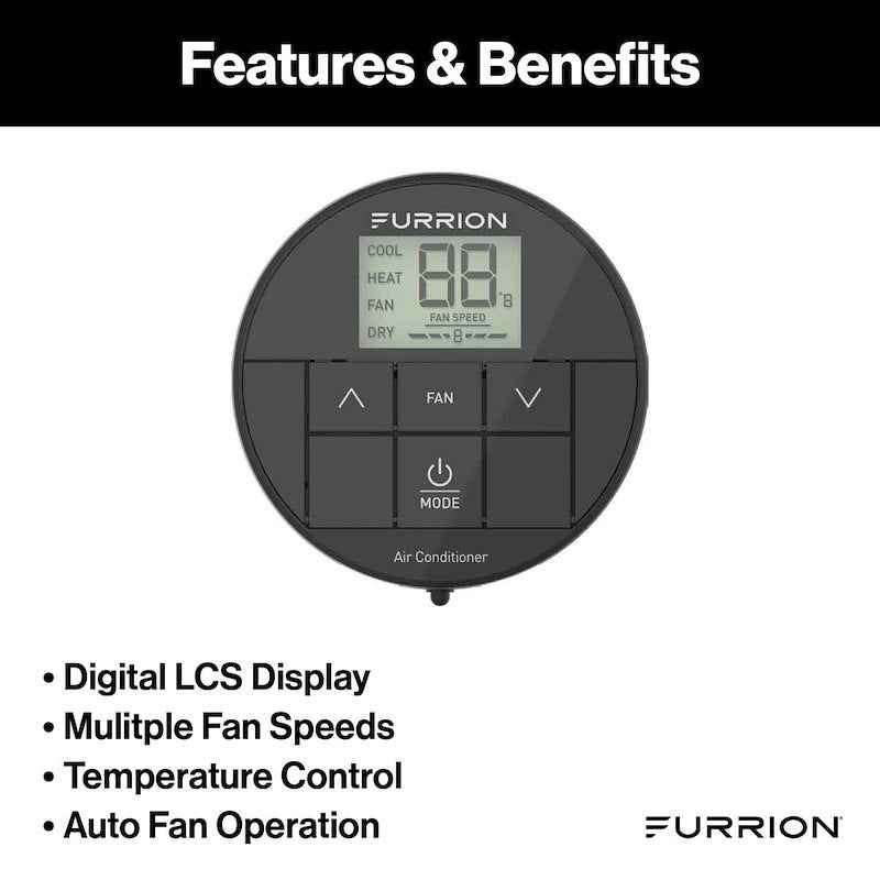 Furrion Chill Single Zone RV Wall Thermostat Heat & Cool FACW10ESSA2-BL-AM
