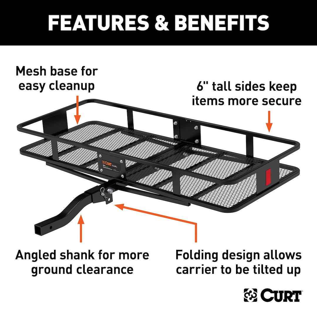 CURT 18153 Hitch Cargo Carrier - 24 in x 60 in, 2 in