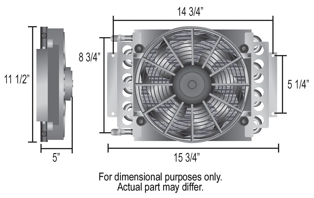 Derale 15800 Electra-Cool 16-Row Fluid Cooler, -8 AN - image 2