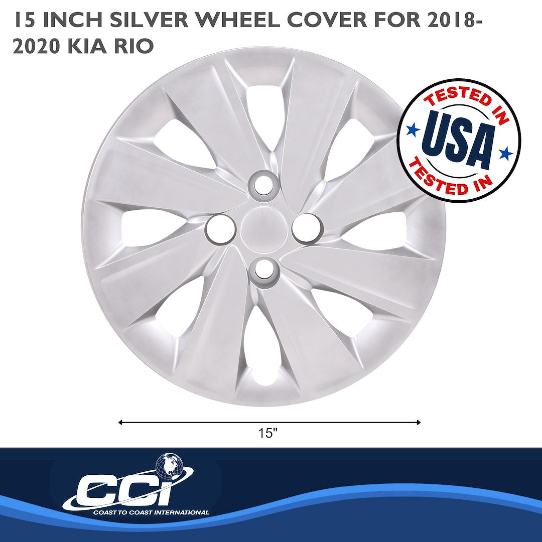 Coast To Coast 54915S Silver Kia Rio Wheel Covers, Set of 4 - image 3