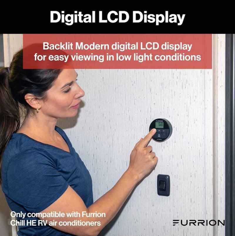 Furrion Chill Single Zone RV Wall Thermostat Heat & Cool FACW10ESSA2-BL-AM