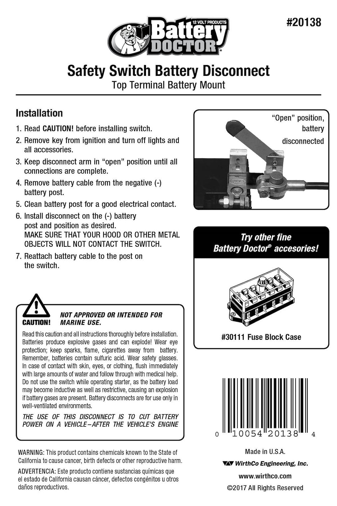 Wirthco 20138 Battery Disconnect Switch - image 4