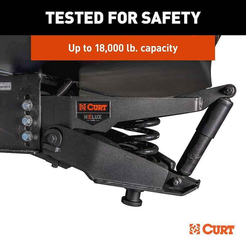 CURT 2024044568 Helux Air-Ride Gooseneck Fifth Wheel Trailer Hitch Pin Box