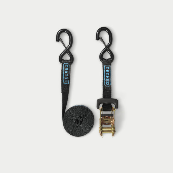 Decked A0088-Rstp-Blk Black Ratchet Tie-Down Strap