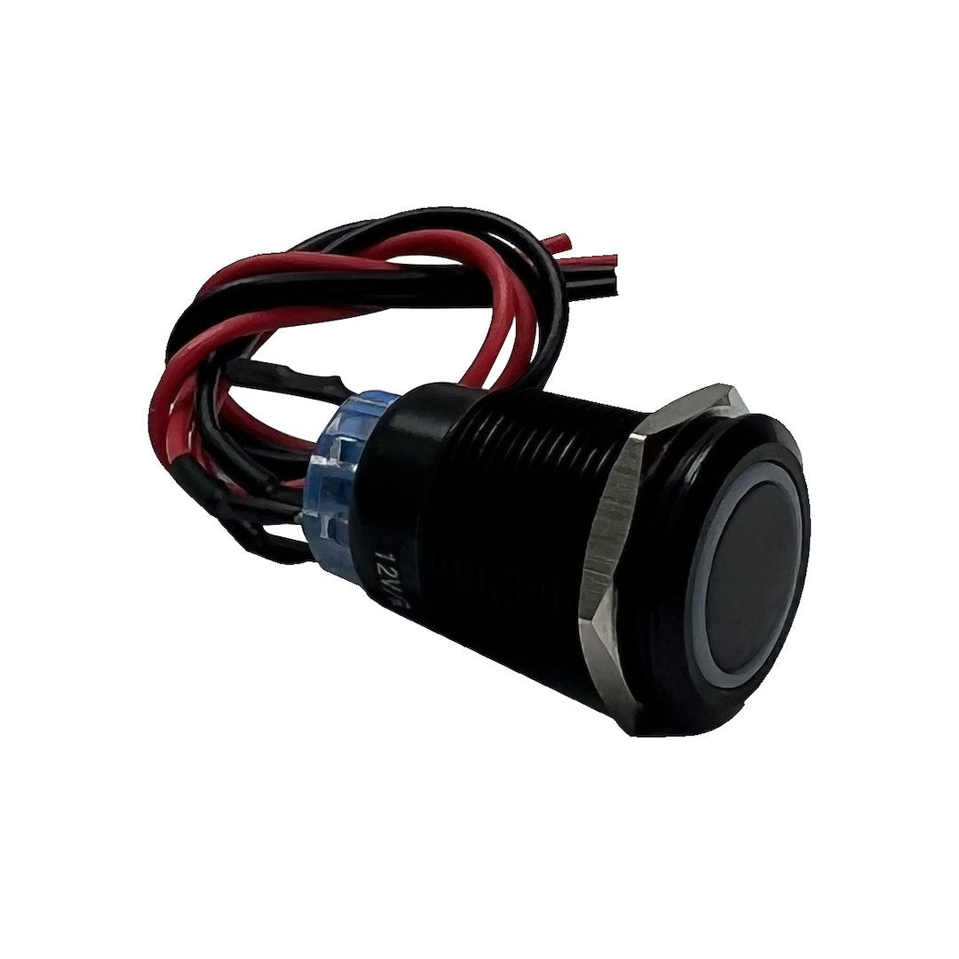 Race Sport RSMB19MMW 19 mm Momentary Push Button Switch