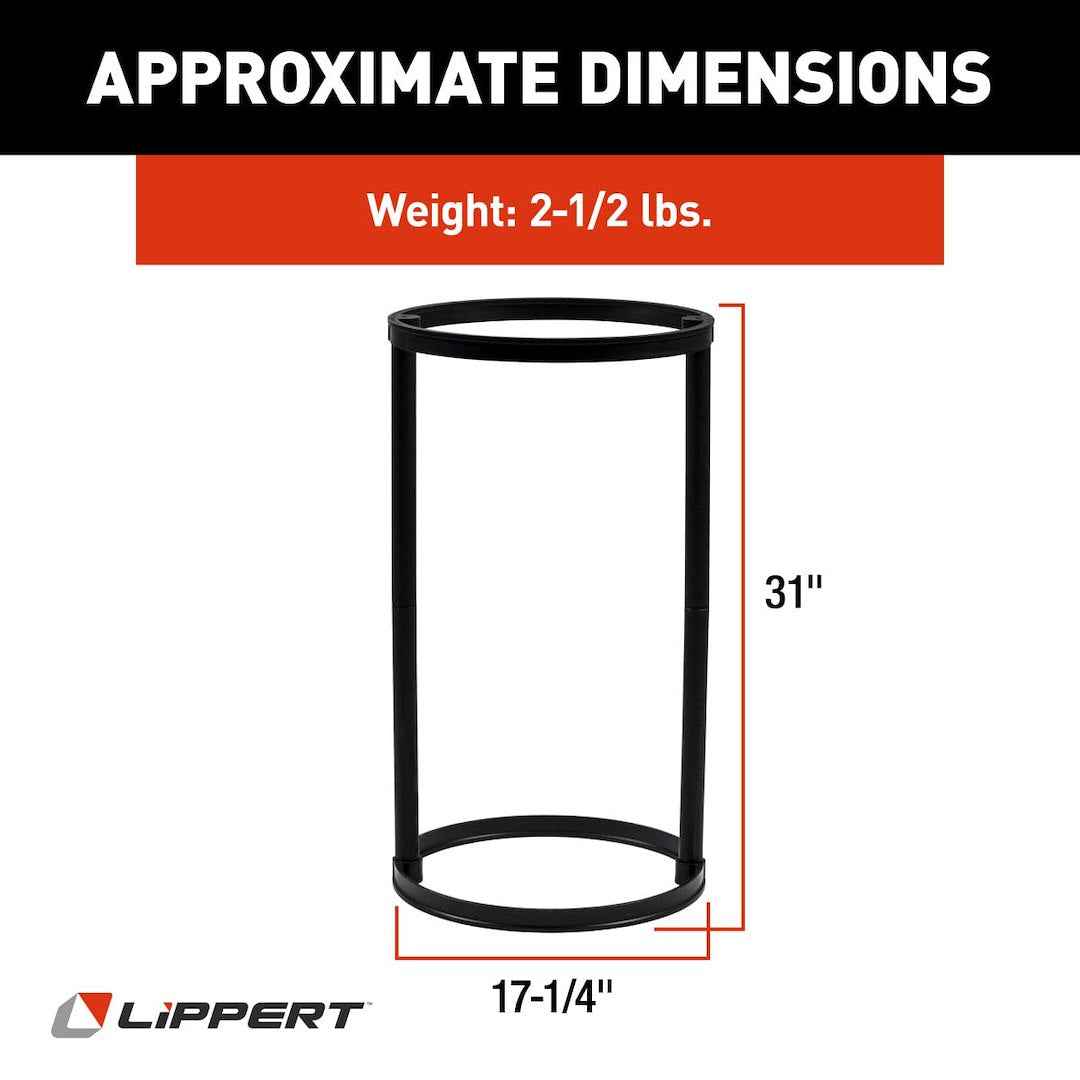 Lippert 2022105716 Freestanding Trash Bag Holder - 13 gal, Black