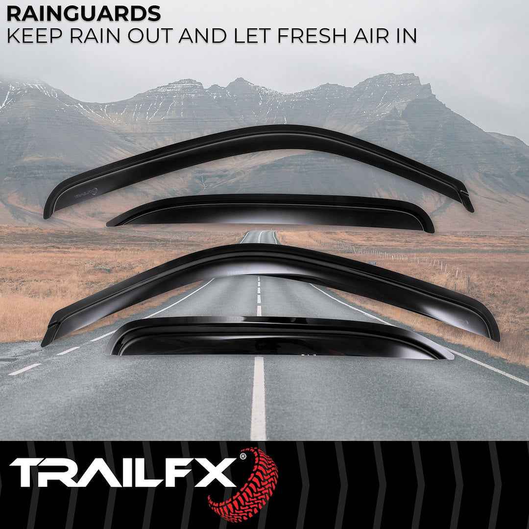 TrailFX 4304H Tape-On Window Rain Guards - 4-Piece Smoke