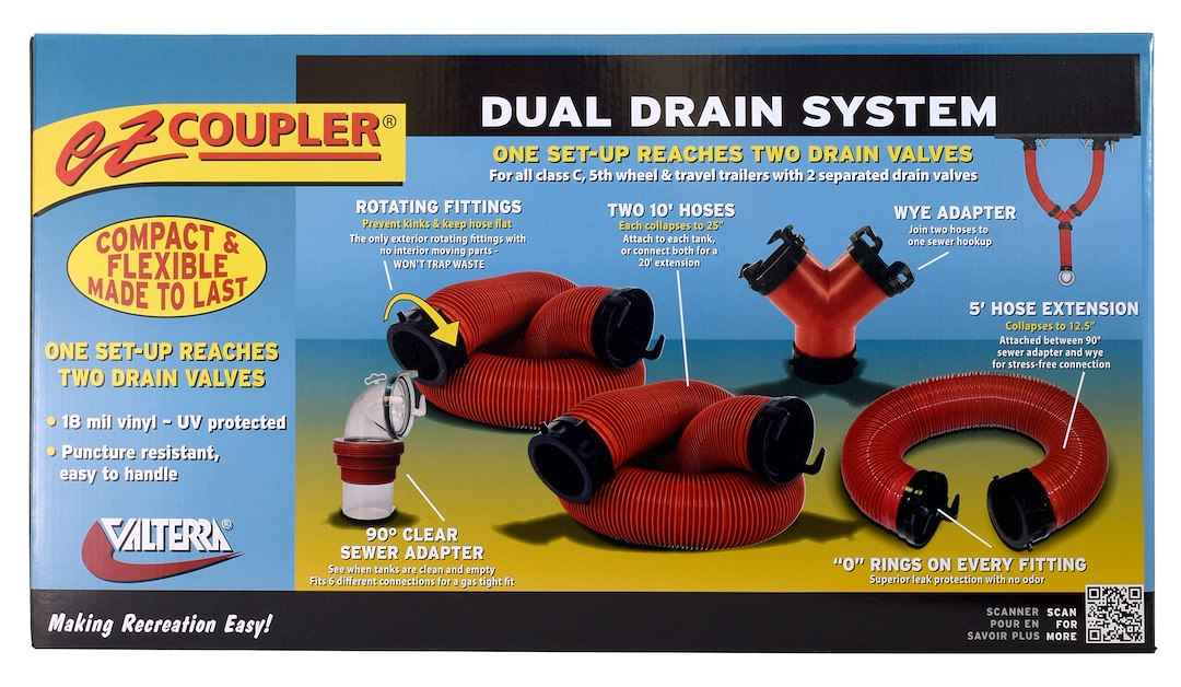 Valterra D04-0178 10 ft Vinyl RV Sewer Hose with Fittings