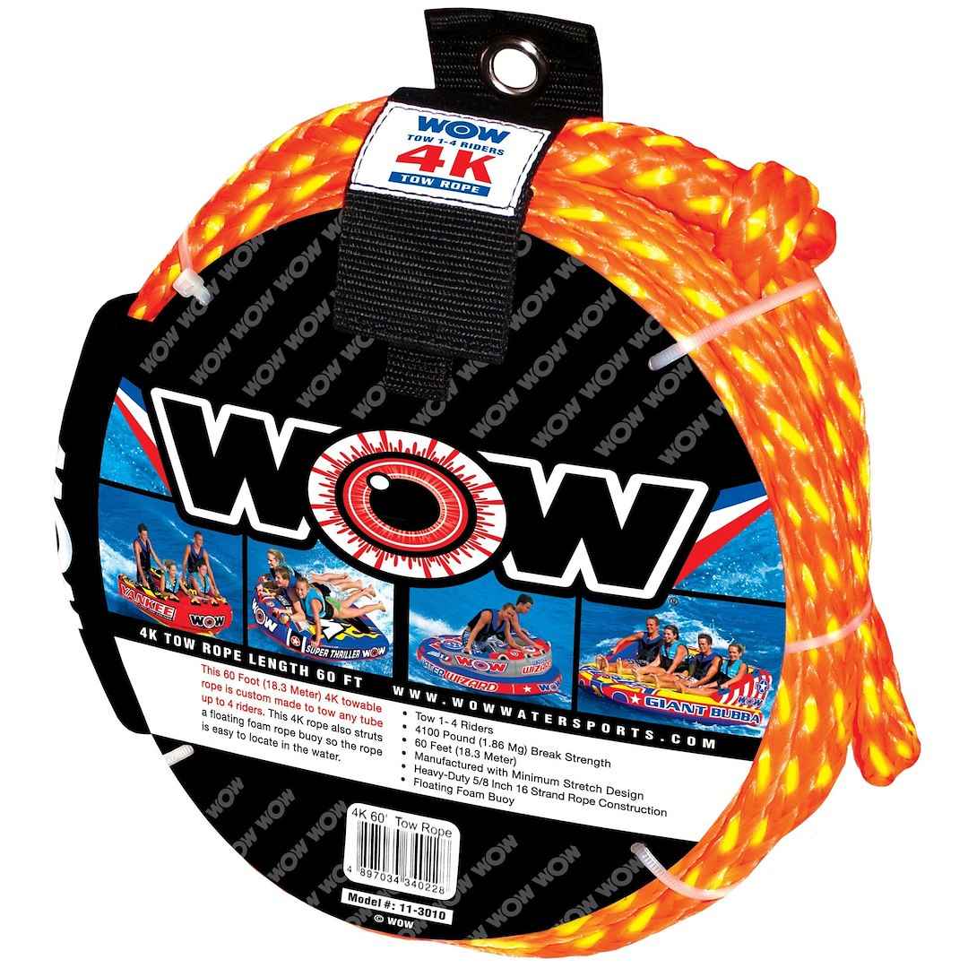 World of Watersports 11-3010 Towable Tube Rope - 60 ft, 1–4 Riders