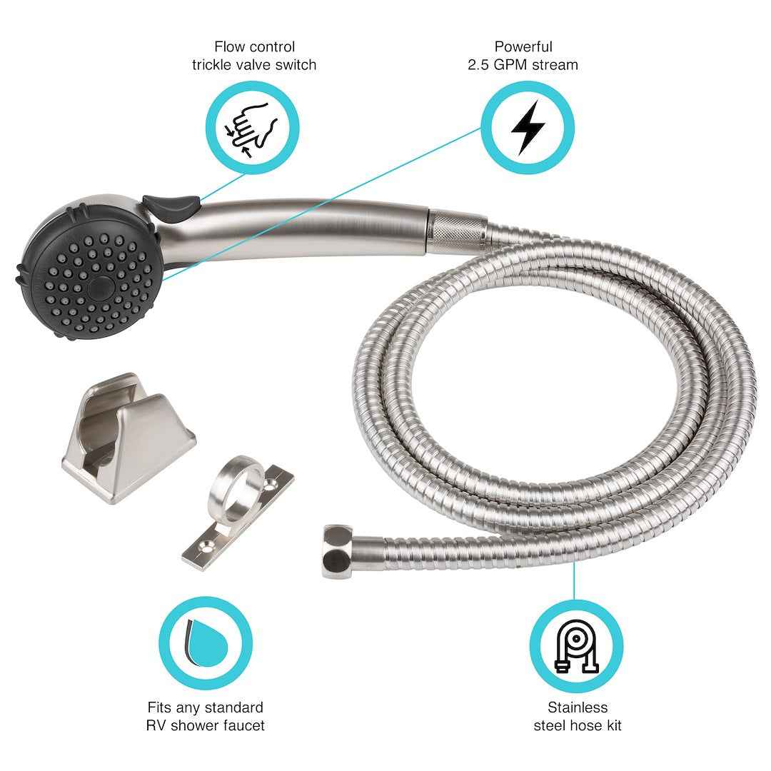 Dura Faucet DF-SA400K-SN Handheld Shower Kit - Brushed Satin