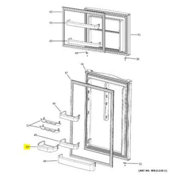 GE WR71X32549 Refrigerator Gallon Door Bin – White Lower Door Shelf