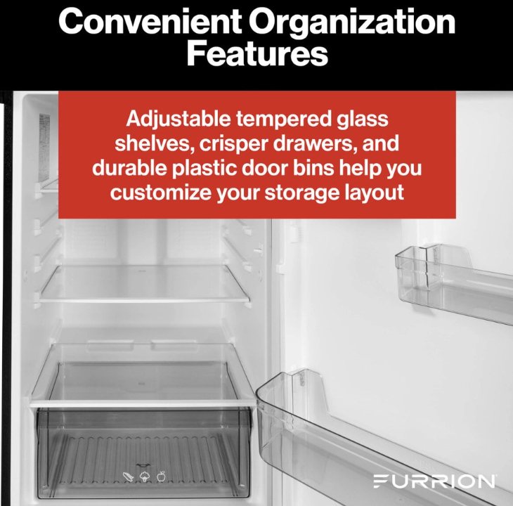 Furrion 2024120714 12V DC RV Fridge– 10.6 Cu. Ft. Dual Door