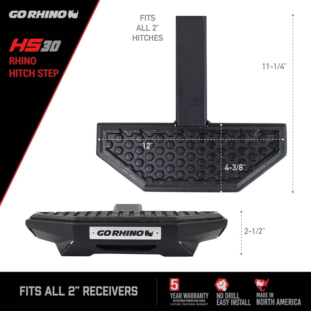 Go Rhino HS3012T HS-30 Steel 2-Inch Receiver Step