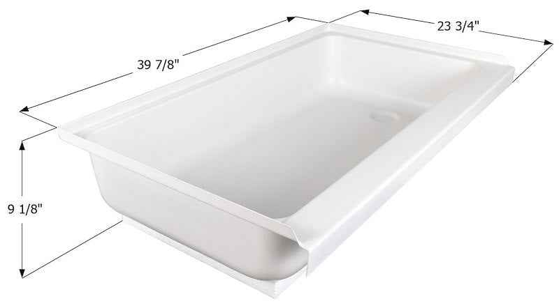 Icon 15445 SP2440RHD 39-7/8" x 23-3/4" RV Shower Pan with Right-Hand Drain