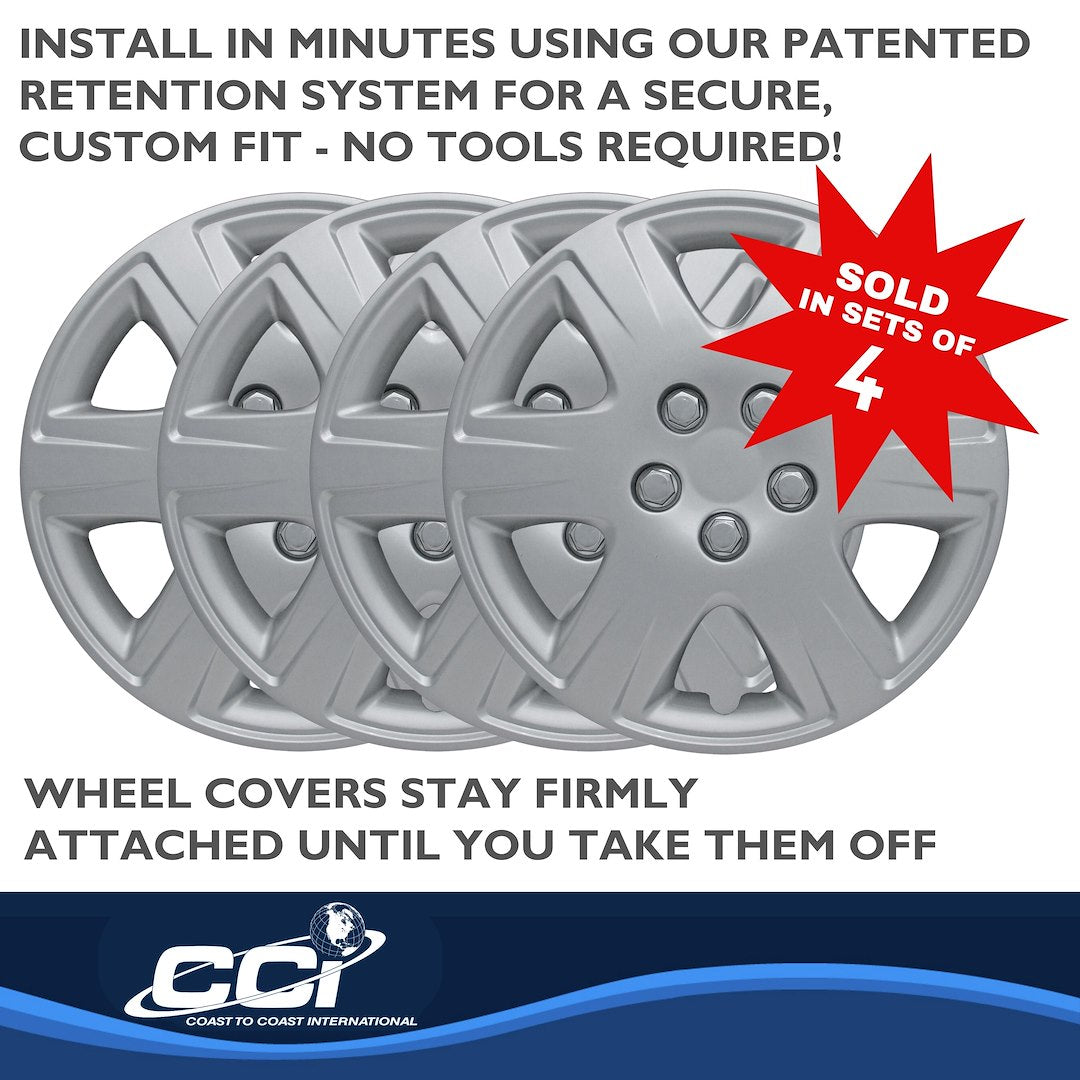 Coast To Coast 42215S Corolla Silver 6-Spoke Wheel Covers - image 4