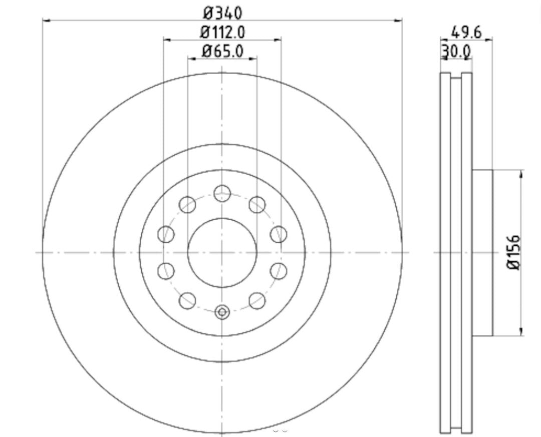Hella Pagid 355129241 Vented Brake Disc for VW, Skoda, Audi, Seat